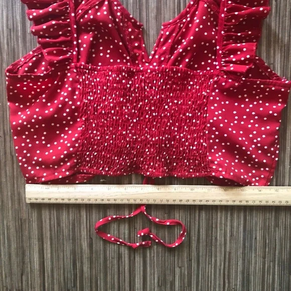 Lulus Polka Dot Crop Top - Picture 6 of 8